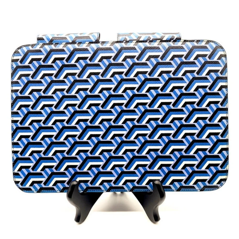 NWT Prada Blue and Black Geometric Tablet Sleeve, IPad case!
